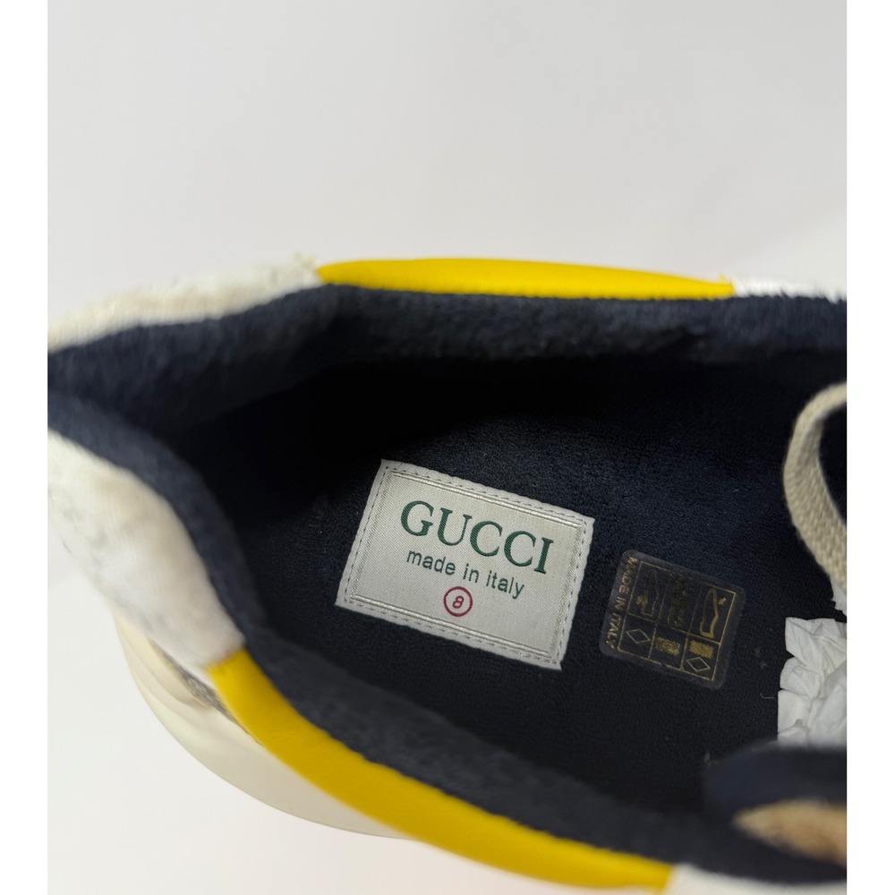 Gucci Rhyton GG Beige White Yellow Sneaker Size 9 US 8 Gucci - Picture 7 of 8